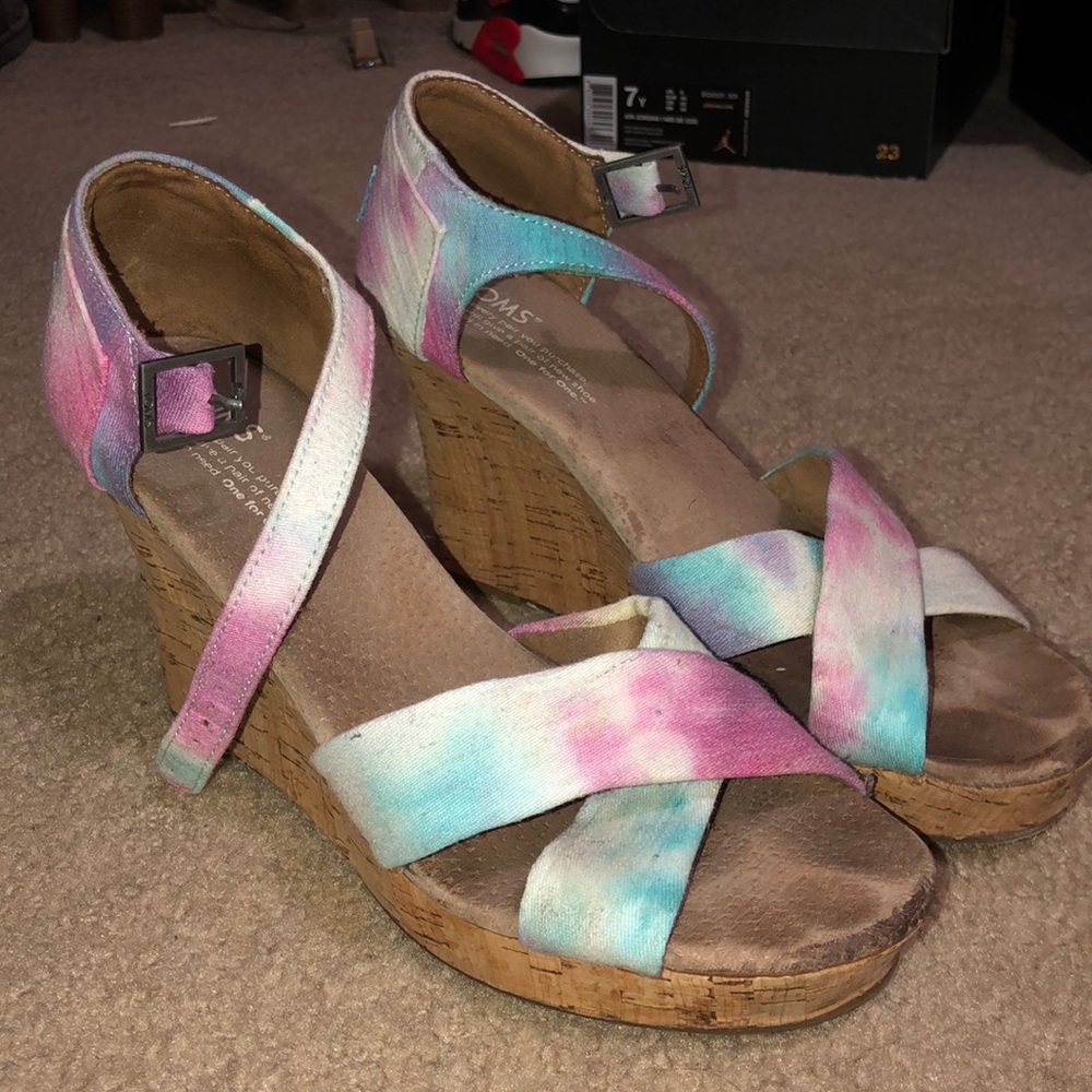 Tye Dye Toms Wedges